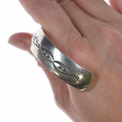 6.5" Vintage Navajo Stamped silver bracelet - Estate Fresh Austin