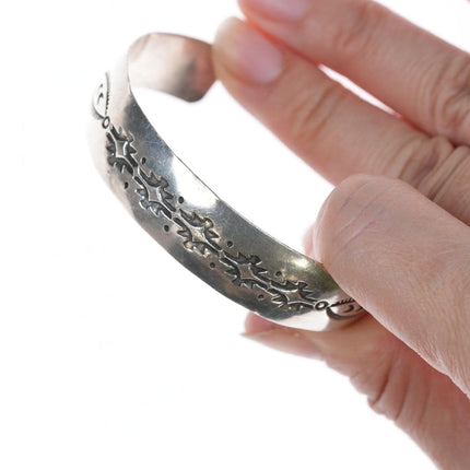 6.5" Vintage Navajo Stamped silver bracelet - Estate Fresh Austin