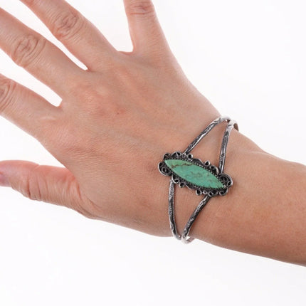 6.5" Vintage Navajo sterling and turquoise bracelet - Estate Fresh Austin