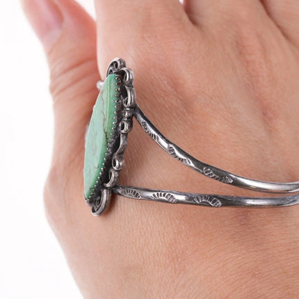 6.5" Vintage Navajo sterling and turquoise bracelet - Estate Fresh Austin