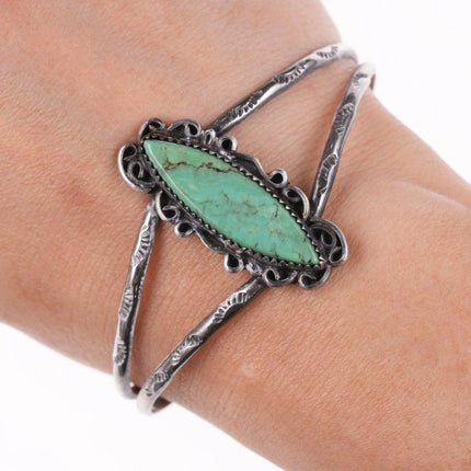 6.5" Vintage Navajo sterling and turquoise bracelet - Estate Fresh Austin