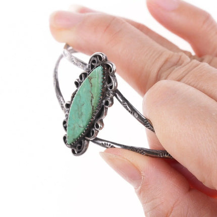 6.5" Vintage Navajo sterling and turquoise bracelet - Estate Fresh Austin