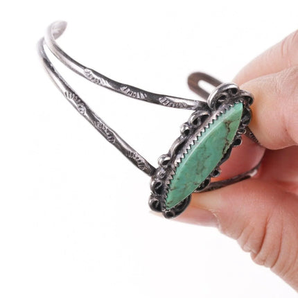 6.5" Vintage Navajo sterling and turquoise bracelet - Estate Fresh Austin