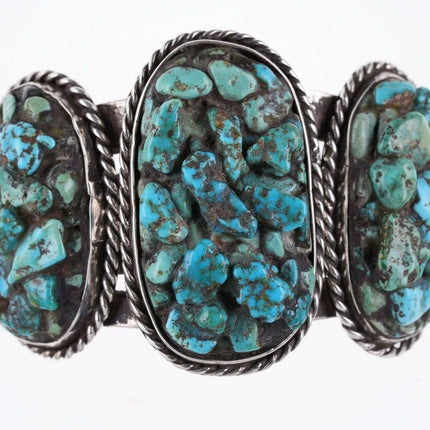 6.5" Vintage Navajo Sterling and turquoise cuff bracelet - Estate Fresh Austin