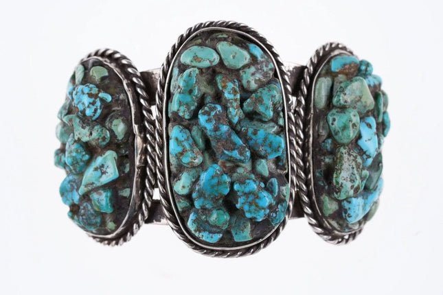 6.5" Vintage Navajo Sterling and turquoise cuff bracelet - Estate Fresh Austin