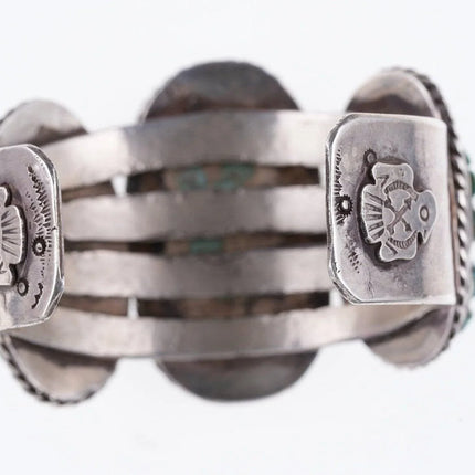 6.5" Vintage Navajo Sterling and turquoise cuff bracelet - Estate Fresh Austin