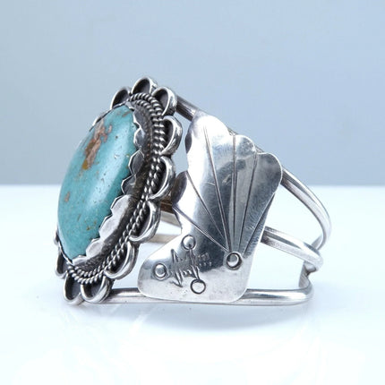 6.5" Vintage Navajo Sterling Turquoise cuff bracelet - Estate Fresh Austin