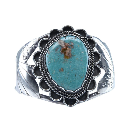 6.5" Vintage Navajo Sterling Turquoise cuff bracelet - Estate Fresh Austin