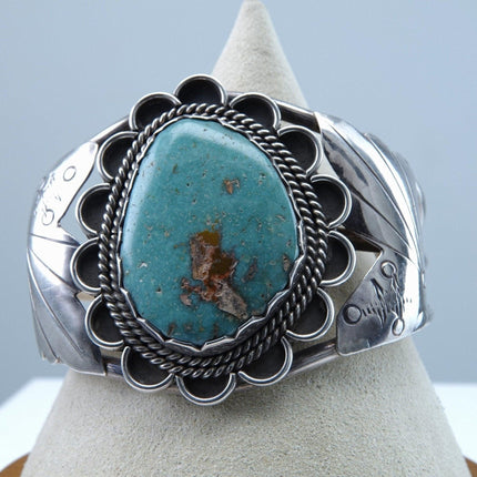 6.5" Vintage Navajo Sterling Turquoise cuff bracelet - Estate Fresh Austin