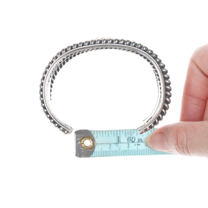 6.5" Vintage Navajo Sterling twisted wire wide cuff bracelet - Estate Fresh Austin