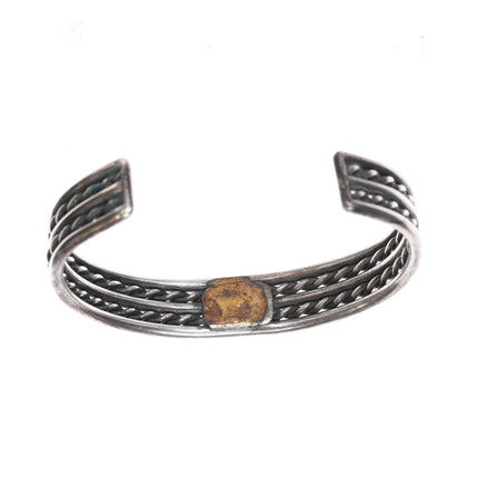 6.5" Vintage Navajo twisted silver wire cuff bracelet - Estate Fresh Austin