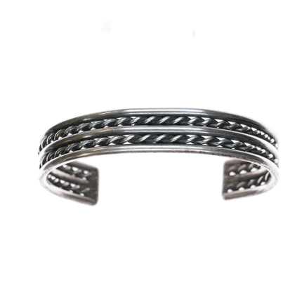 6.5" Vintage Navajo twisted silver wire cuff bracelet - Estate Fresh Austin