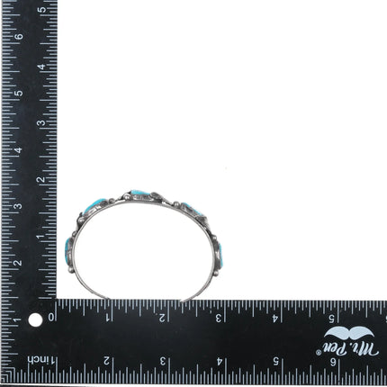 6.5" Vintage Simplicio Zuni sterling and turquoise cuff bracelet - Estate Fresh Austin