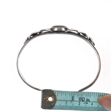 6.5" Vintage Southwestern modernist sterling and carnelian cuff bracelet - Estate Fresh Austin