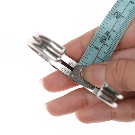 6.5" Vintage Southwestern modernist sterling and carnelian cuff bracelet - Estate Fresh Austin