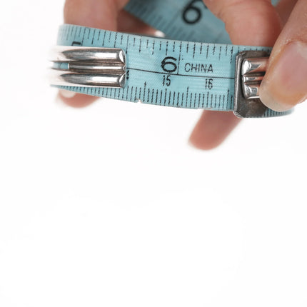 6.5" Vintage Southwestern modernist sterling and carnelian cuff bracelet - Estate Fresh Austin