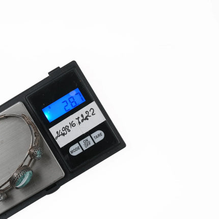 6.5" Vintage Southwestern sterling and turquoise cuff bracelet with fancy bezels - Estate Fresh Austin