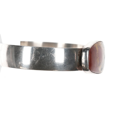 6.5" Vintage Southwestern Sterling Jasper cuff bracelet - Estate Fresh Austin
