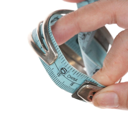 6.5" Vintage Southwestern sterling mother of pearl mosaic bracelet - Estate Fresh Austin