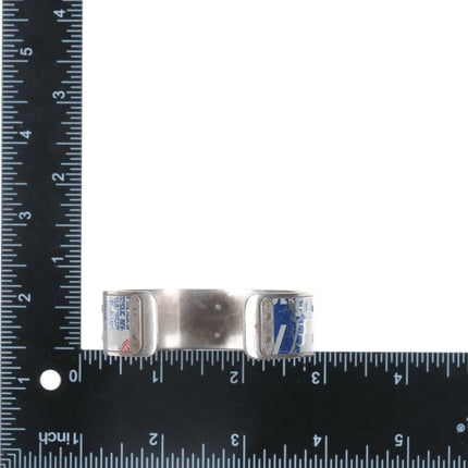 6.5" vintage sterling Beer can label cuff bracelet - Estate Fresh Austin