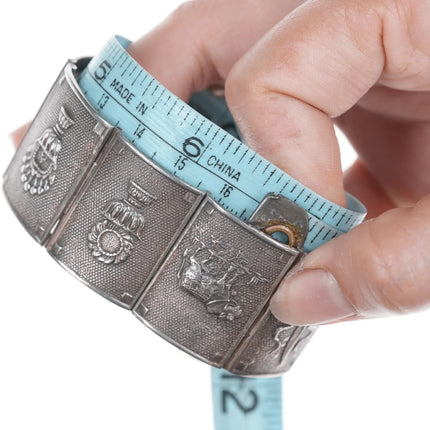 6.5" Vintage Sterling Siam 8 Precious things bracelet - Estate Fresh Austin