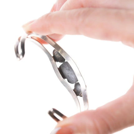 6.5" Vintage Sterling turquoise and coral Native American bracelet - Estate Fresh Austin