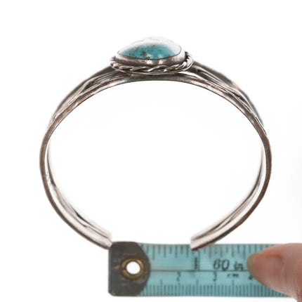 6.5" Vintage Triple shank Sterling turquoise Native American cuff bracelet - Estate Fresh Austin