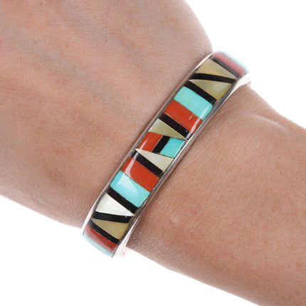 6.5" Vintage Vicki Westika Zuni Intarsia inlay bracelet - Estate Fresh Austin