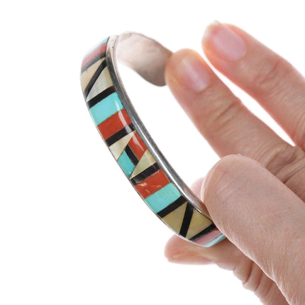 6.5" Vintage Vicki Westika Zuni Intarsia inlay bracelet - Estate Fresh Austin
