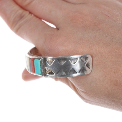 6.5" Vintage Vicki Westika Zuni Intarsia inlay bracelet - Estate Fresh Austin