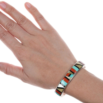 6.5" Vintage Vicki Westika Zuni Intarsia inlay bracelet - Estate Fresh Austin