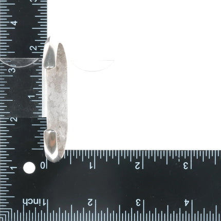 6.5" Vintage Zuni carinated silver flush inlay turquoise cuff bracelet - Estate Fresh Austin