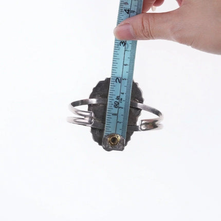 6.5" Vintage Zuni Carved Royston turquoise silver bracelet - Estate Fresh Austin