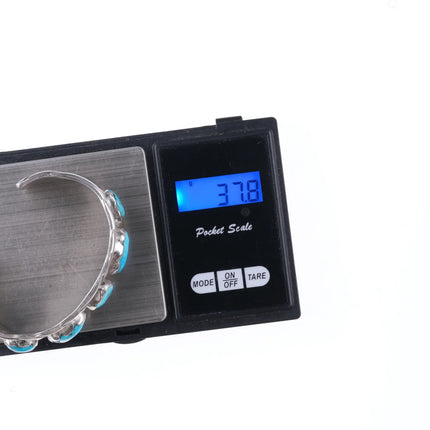 6.5" Vintage Zuni carved turquoise silver bracelet - Estate Fresh Austin