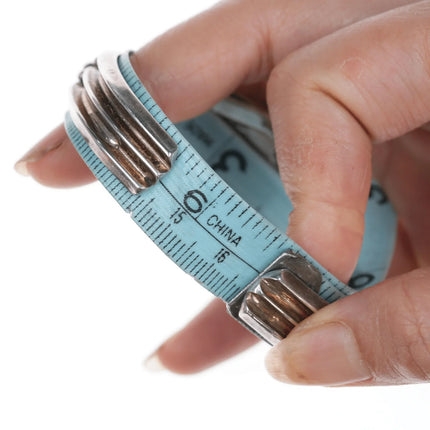 6.5" Vintage Zuni Carved turquoise silver cuff bracelet - Estate Fresh Austin