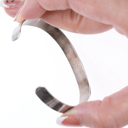 6.5" Vintage Zuni Silver Channel inlay turquoise bracelet - Estate Fresh Austin