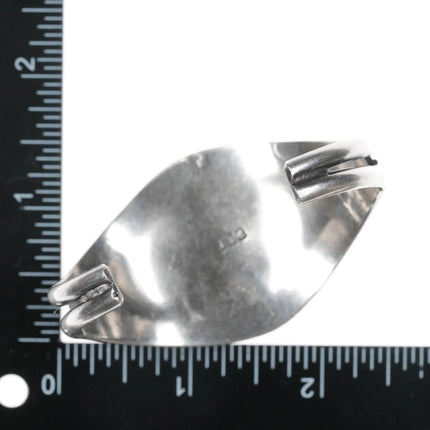 6.5"CJT 1970's Native American silver, turquoise, coral cuff bracelet - Estate Fresh Austin