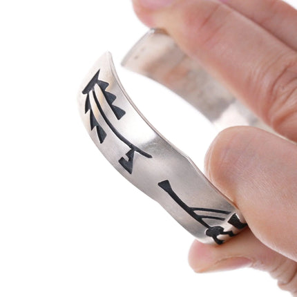 6.5"Hopi Overlay Sterling cuff bracelet - Estate Fresh Austin