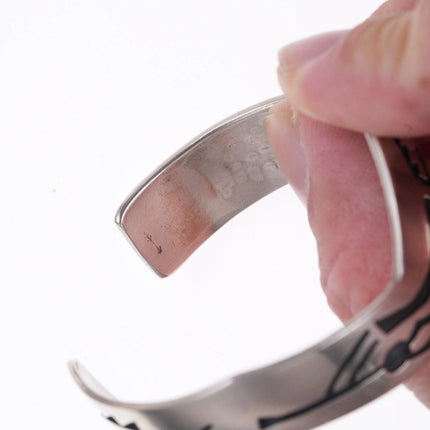 6.5"Hopi Overlay Sterling cuff bracelet - Estate Fresh Austin