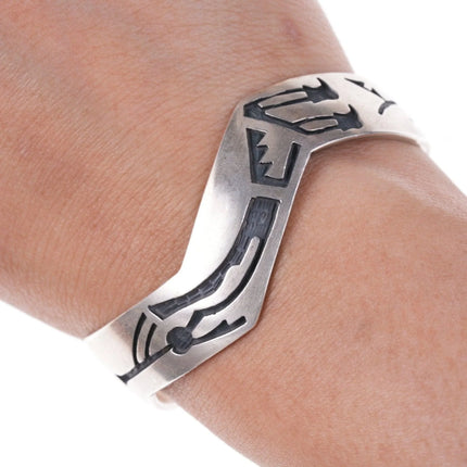 6.5"Hopi Overlay Sterling cuff bracelet - Estate Fresh Austin