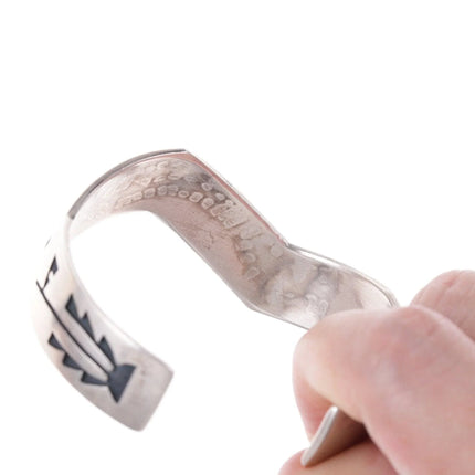 6.5"Hopi Overlay Sterling cuff bracelet - Estate Fresh Austin