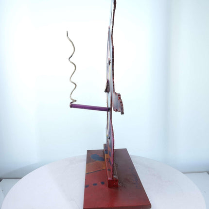 Malcolm Furlow dreidimensionale Pop-Art-Skulptur aus geschnittenem Stahl eines rauchenden amerikanischen Ureinwohners