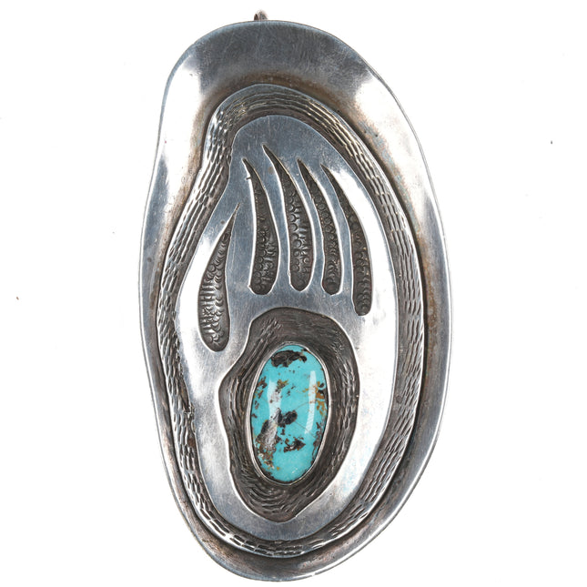 Vintage Native American Overlay Silver and turqoise pendant