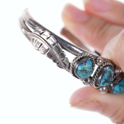 Vintage Navajo Sterling and nugget turquoise bracelet