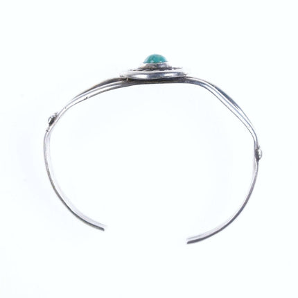 Vintage Native American Sterling/turquoise Childs cuff bracelet.