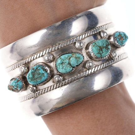 Vintage Native American Sterling/turquoise cuff bracelet hj