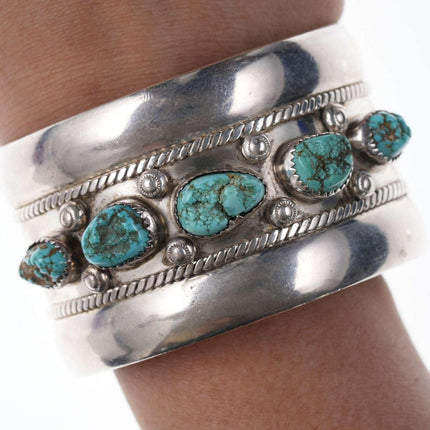 Vintage Native American Sterling/turquoise cuff bracelet hj