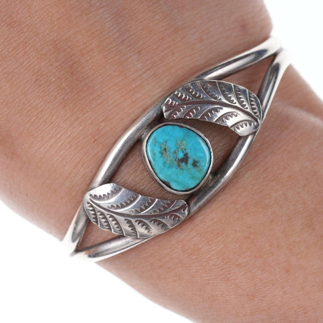 Vintage Native American sterling bracelet with turquoise