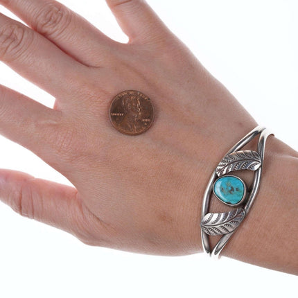 Vintage Native American sterling bracelet with turquoise