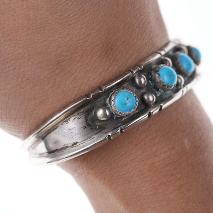 Vintage Native American Sterling/turquoise cuff bracelet io